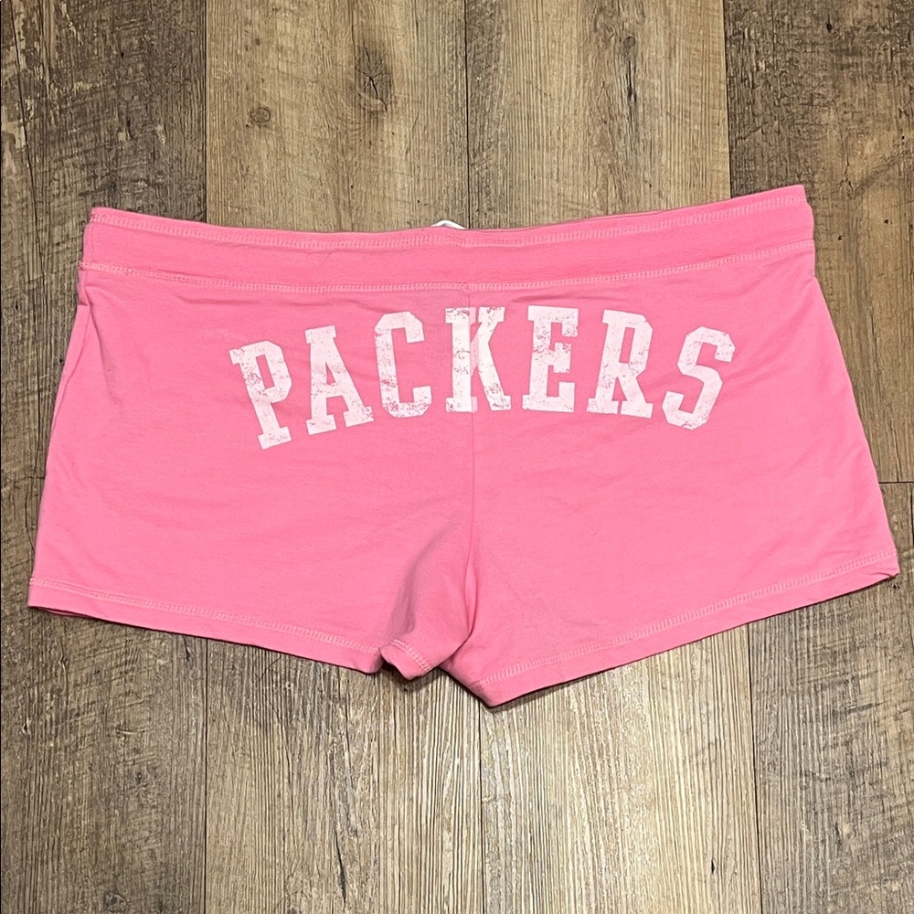 NFL Green Bay Packers Pink 🩷🤍Lounge Booty Shorts w/Drawstring, Size XL, EUC